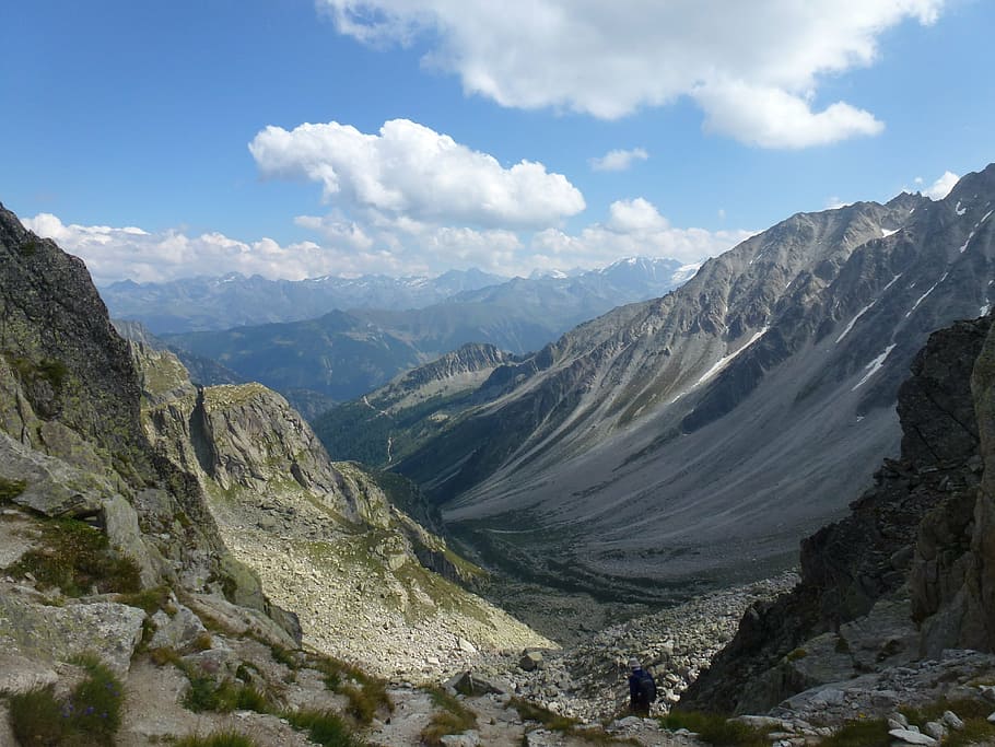 mountains, sky, alpine, clouds, scenics - nature, beauty in nature HD wallpaper
