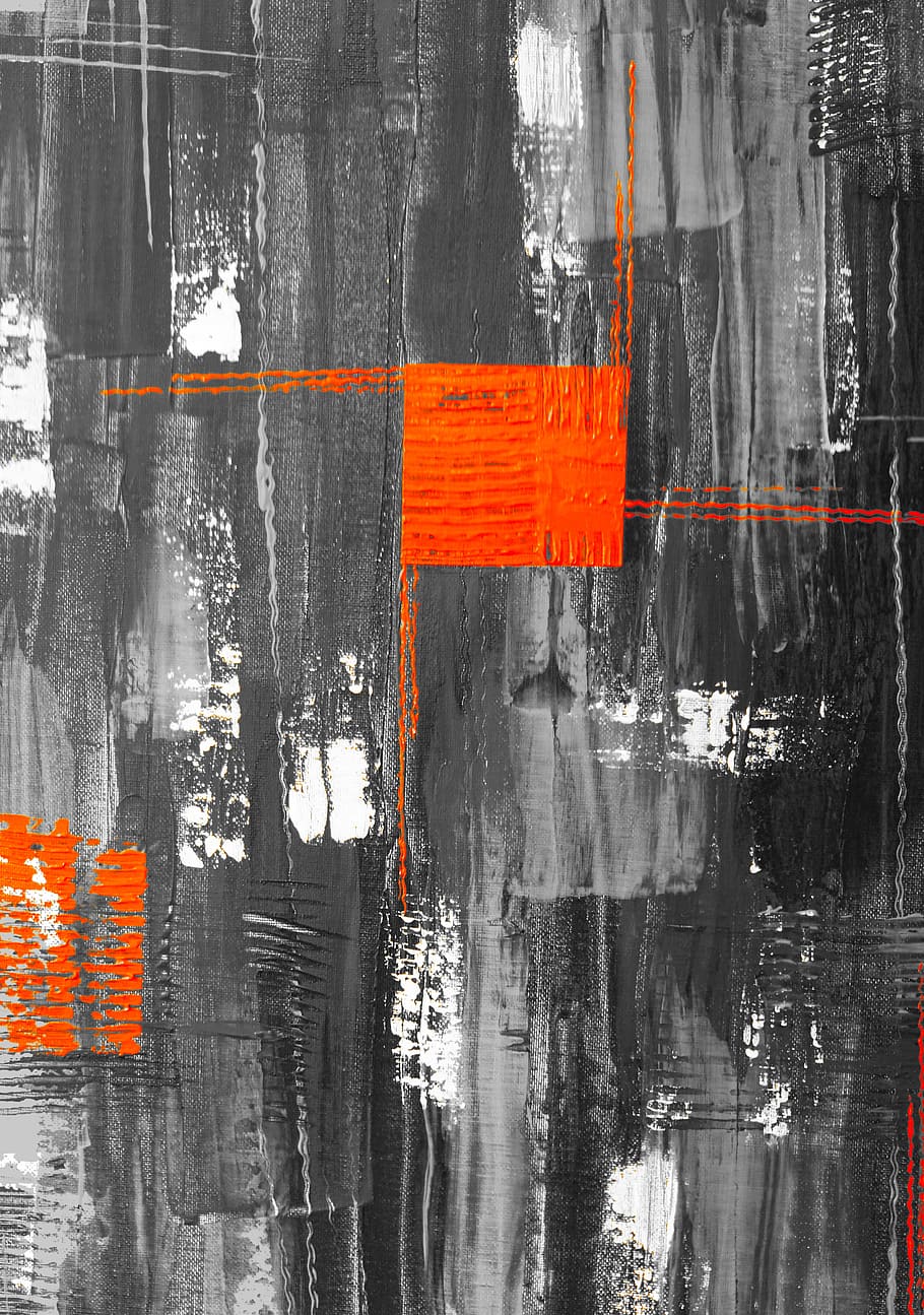 orange and gray abstract painting, background, texture, pastellfarben HD wallpaper