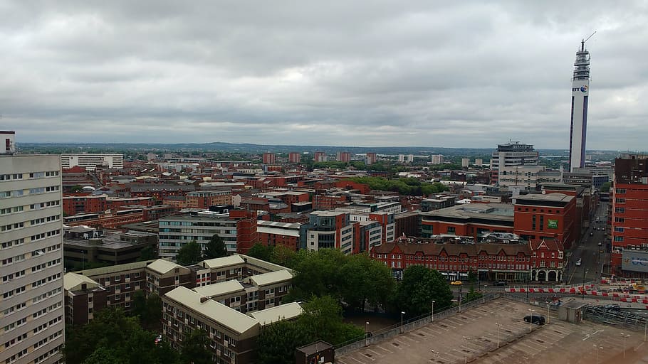 skyline, birmingham, tower, architecture, building exterior HD wallpaper