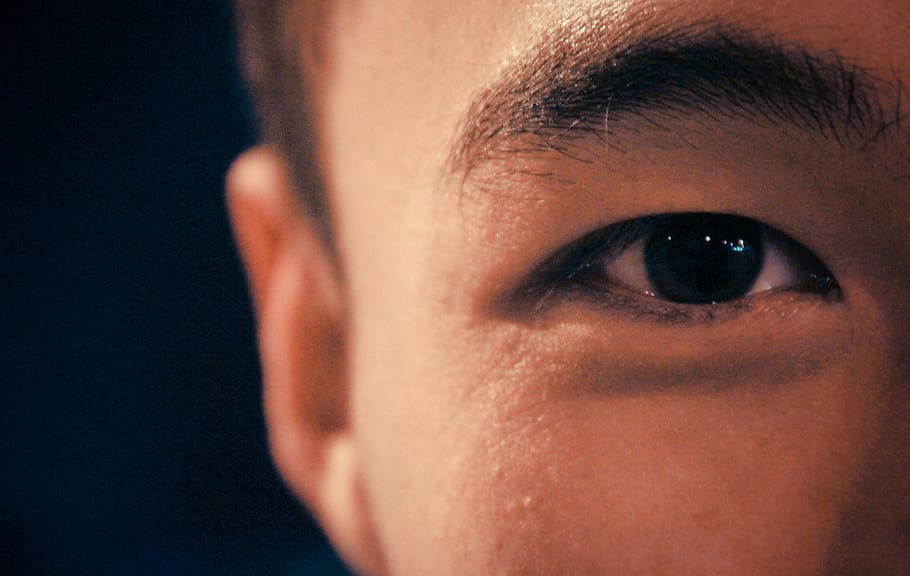 night view, portrait, wait, eye, asia, male, surface, close-up HD wallpaper