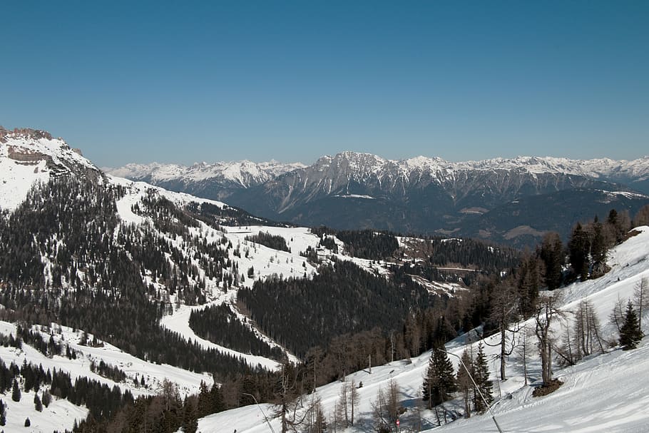 austria, nassfeld, alps, mountains, skiing, snow, the sky, winter HD wallpaper
