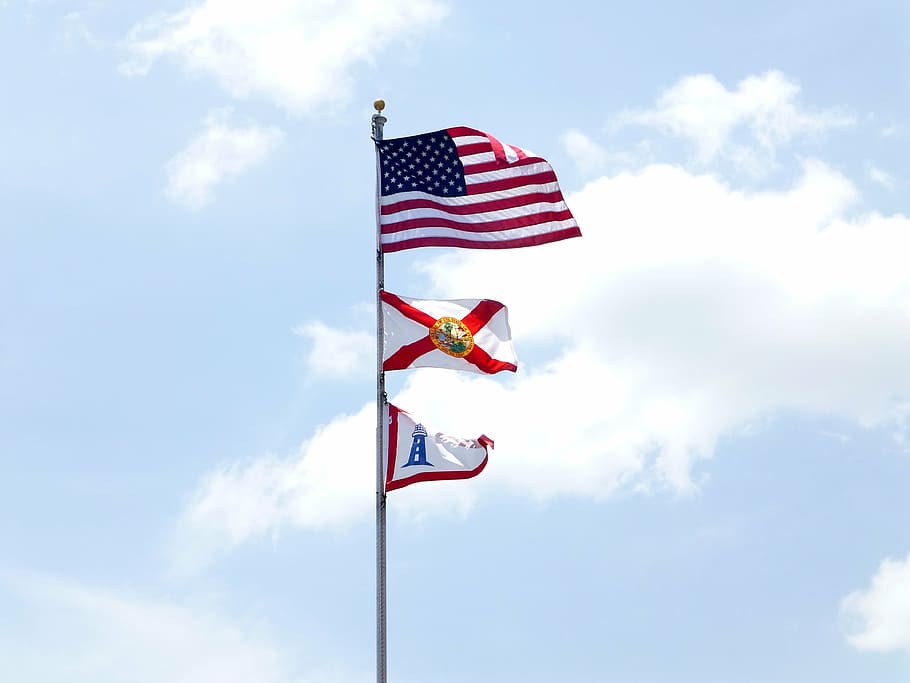 flags, blowing, national, blue, white, patriotism, wind, symbol HD wallpaper