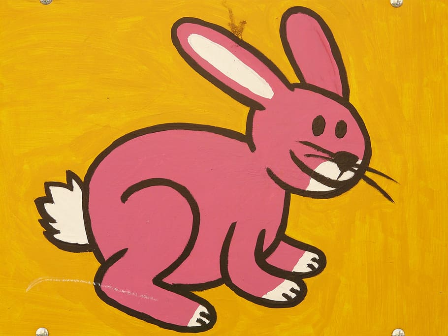 hare, comic, figure, image, paint, cartoon character, drawing, HD wallpaper