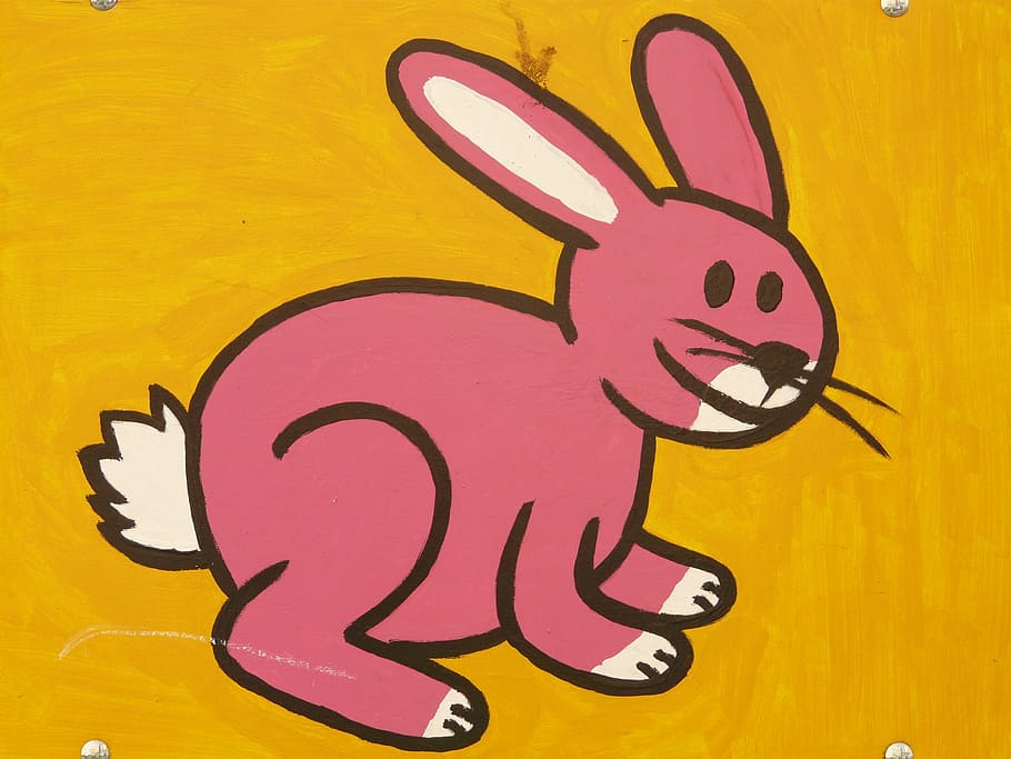hare, comic, figure, image, paint, cartoon character, drawing HD wallpaper