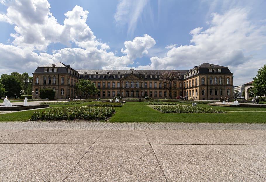 photo of brown palace during daytime, castle, new castle, stuttgart HD wallpaper