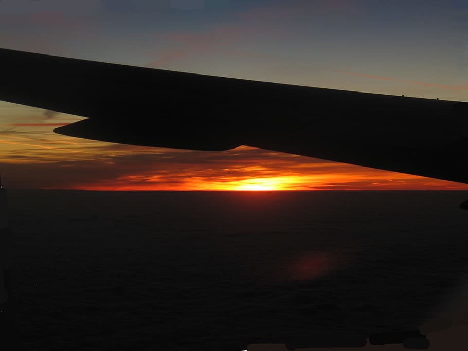 Sunrise, Airplane, Jets, Flight, aircraft window, skies, planes