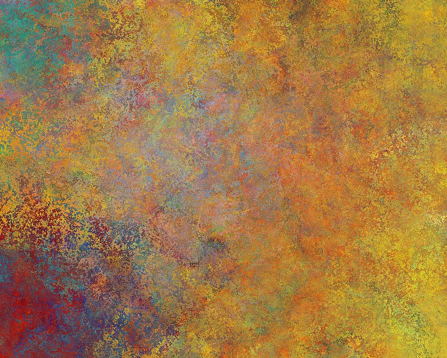 yellow, orange, green, and red digital abstract painting, background HD wallpaper