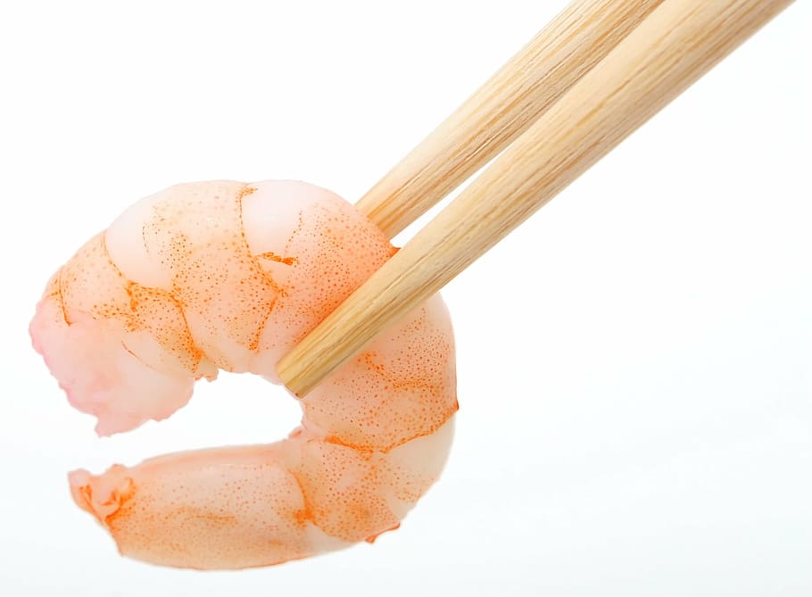 chopsticks and shrimps, asian, chinese, cholesterol, colorful, HD wallpaper