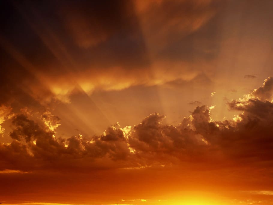 time lapse photo of clouds and sun, sunset, evening, dusk, evening sky HD wallpaper