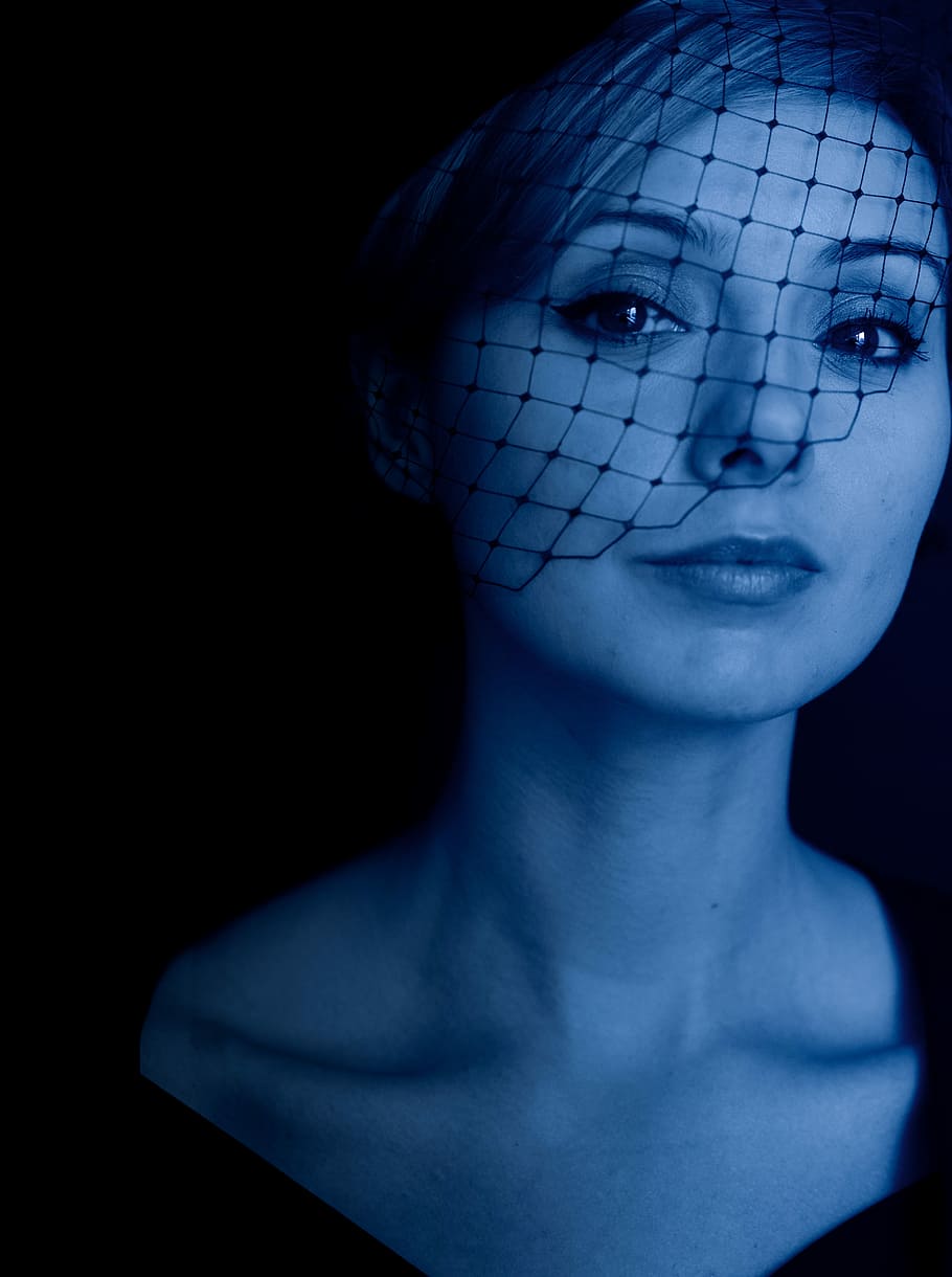 woman wearing black face net, women, people, one Person, human Face HD wallpaper