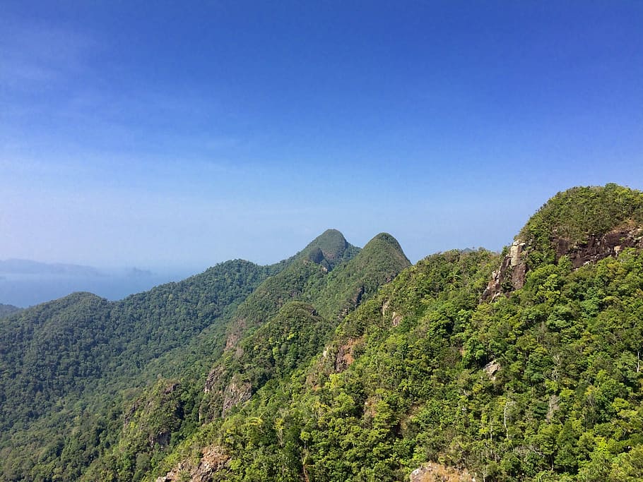 Jungle, Langkawi, Mountains, Forest, green, view, sky, landscape HD wallpaper