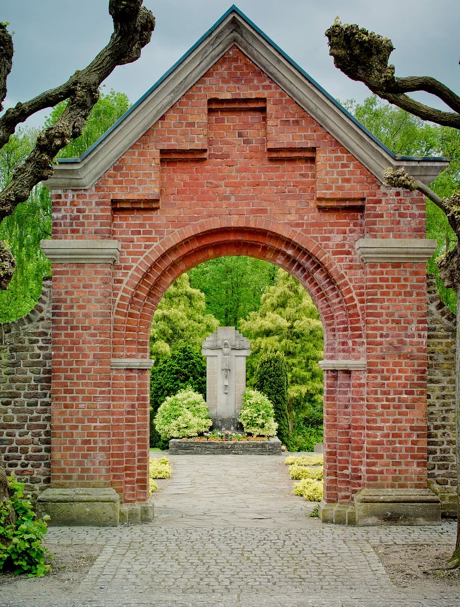 Archway, Bricks, klinkertor, ziegeltor, bricked, clinker, round arch HD wallpaper