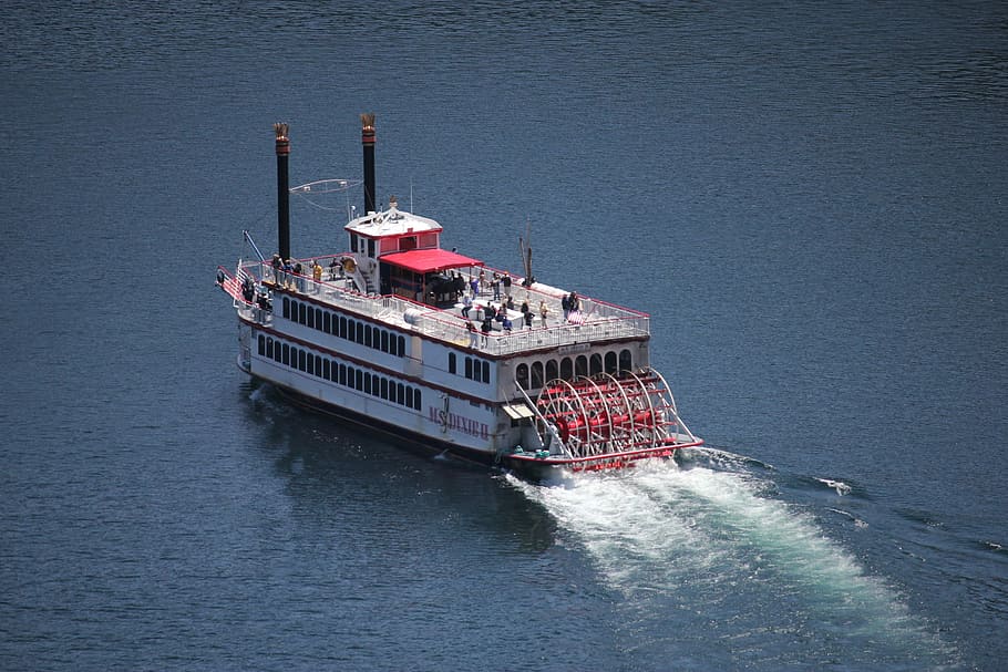 Lake, Steamer, Spring, water, waterfront, nautical vessel, transportation HD wallpaper