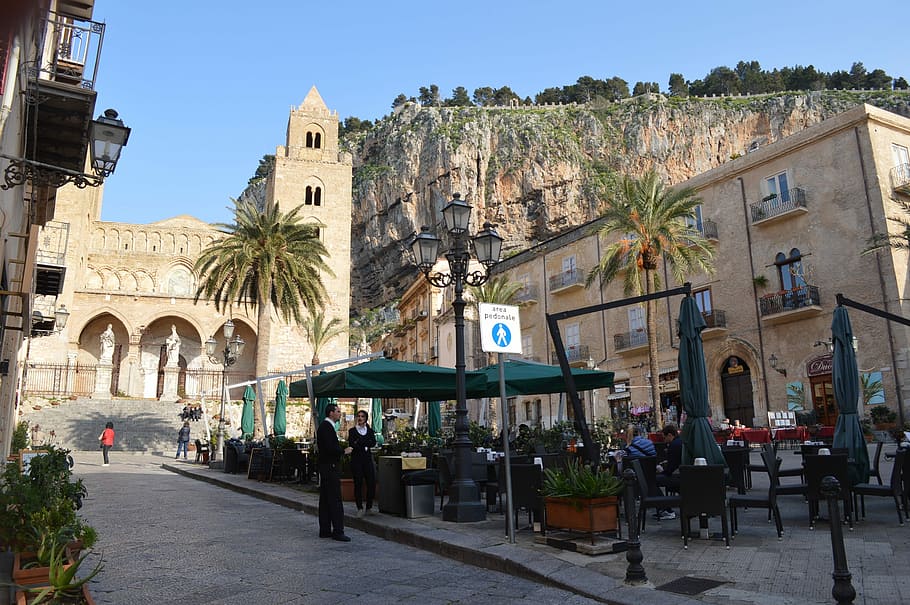 Cefalu, Sicily, Duomo, travel destinations, incidental people HD wallpaper