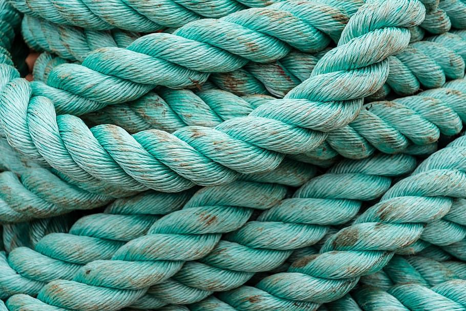 rope, green, synthetic, industrial, equipment, close-up, backgrounds, HD wallpaper