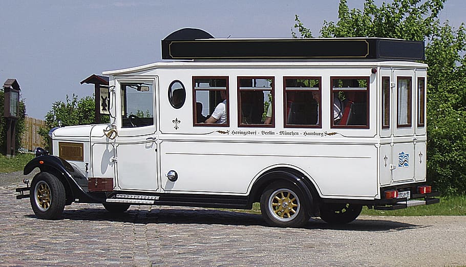 bus, oldtimer, auto, vehicle, transport, traffic, retro, vintage HD wallpaper