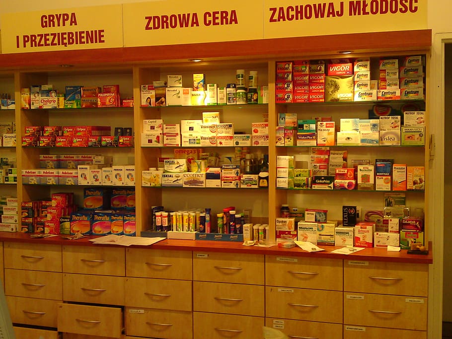 medicines on wooden rack, medications, pharmacy, tablets, the pill HD wallpaper