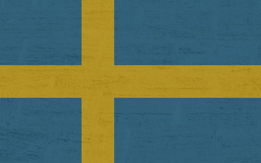 sweden, flag, yellow, backgrounds, full frame, blue, wall - building feature HD wallpaper