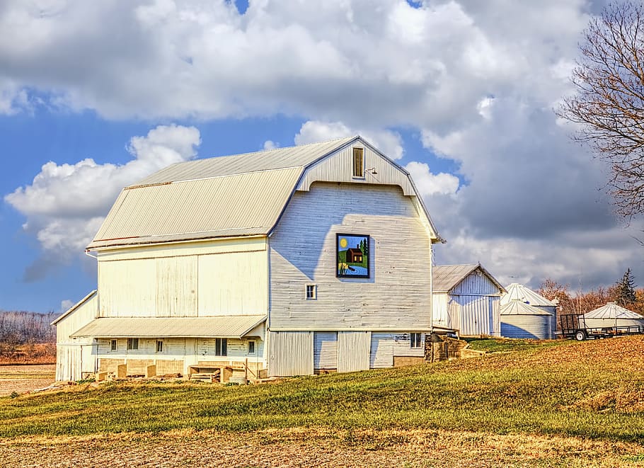 quilt, quilt barn, rustic, barns, ohio, digital art, rural HD wallpaper