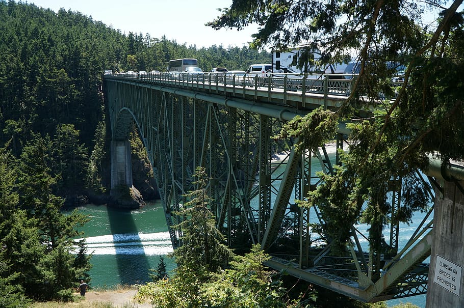 bridge, structure, architecture, transportation, road, sea HD wallpaper