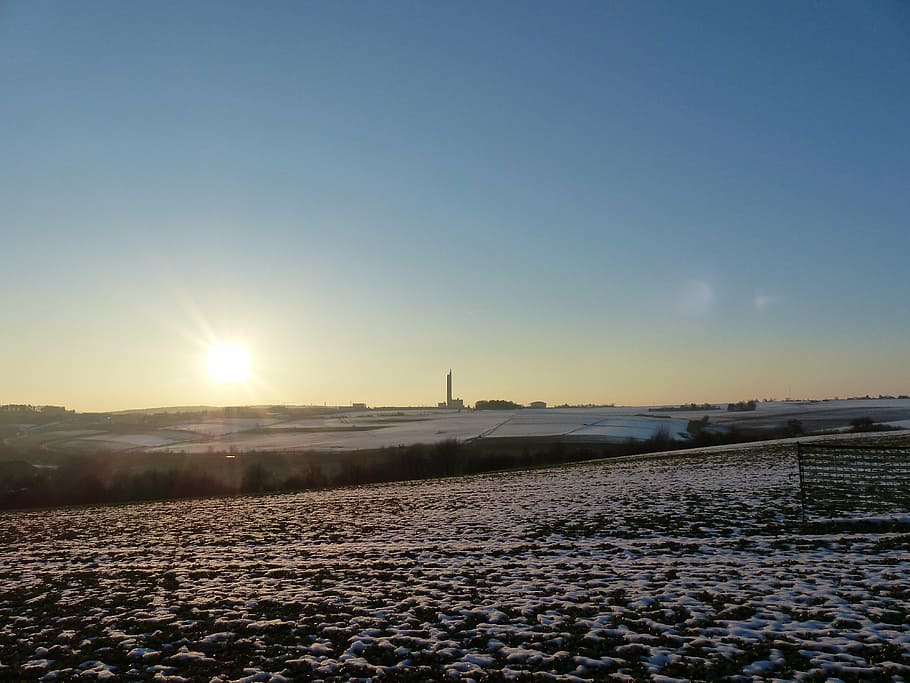 landscape, wintry, arable, field, cultivation, agriculture HD wallpaper
