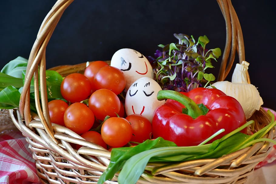 assorted-vegetable in basket, vegetables, purchasing, market HD wallpaper