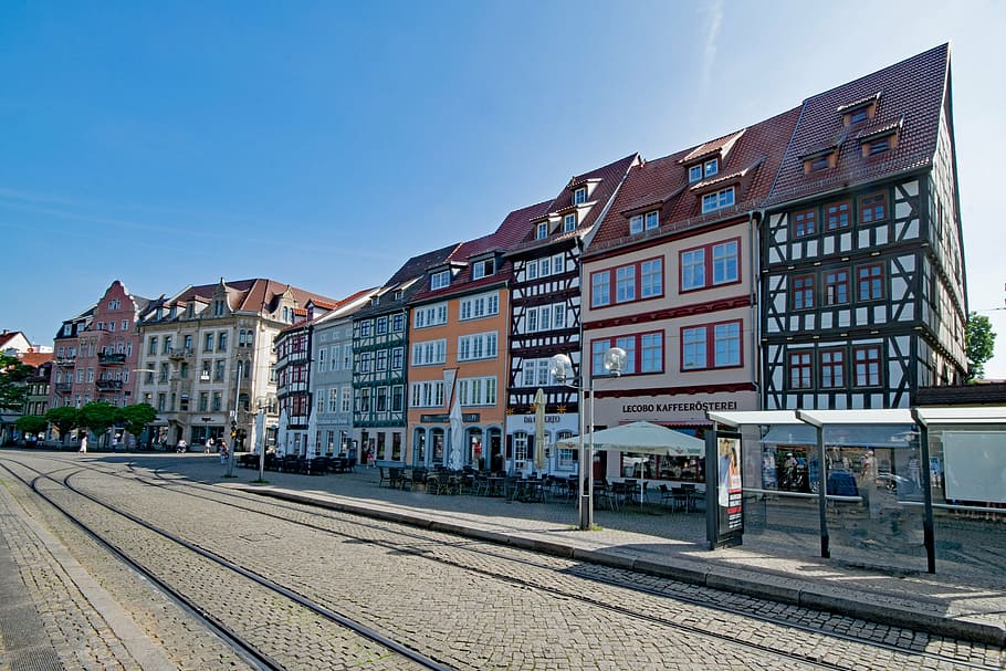 cathedral square, erfurt, thuringia germany, old town, old building HD wallpaper