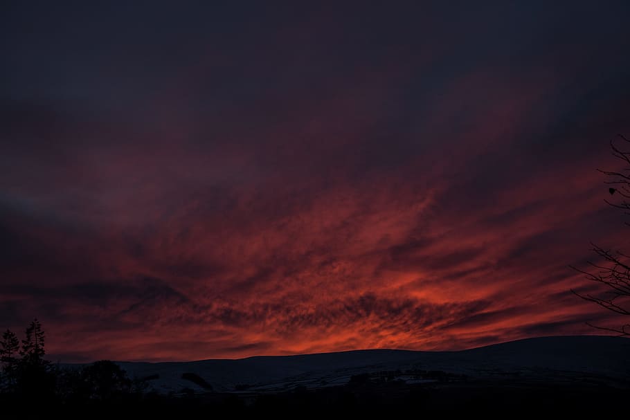 cloudy sky during dusk, untitled, Sunrise, Cumbria, UK, sunset HD wallpaper