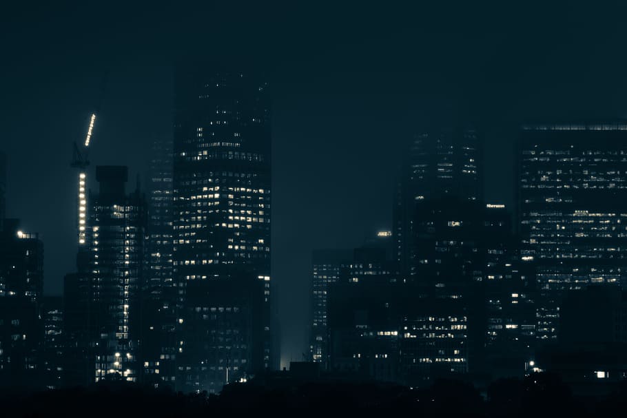 architecture, building, infrastructure, dark, sky, night, light HD wallpaper