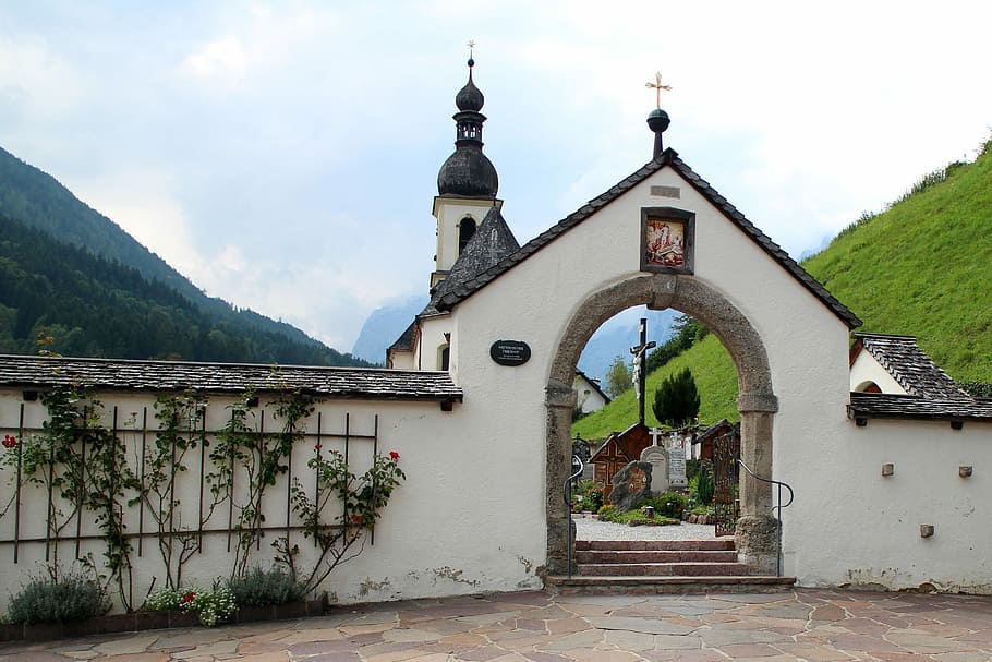 Input, Cemetery, Gate, Wall, round arch, demarcation, architecture HD wallpaper
