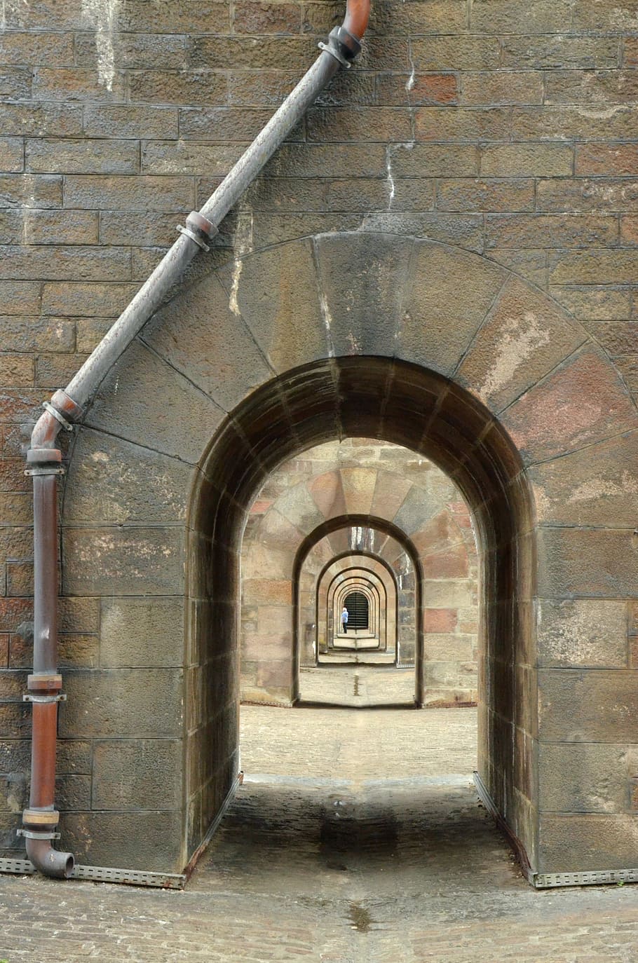 Port, Repetition, Depth, verte, perspective, stone, architecture HD wallpaper