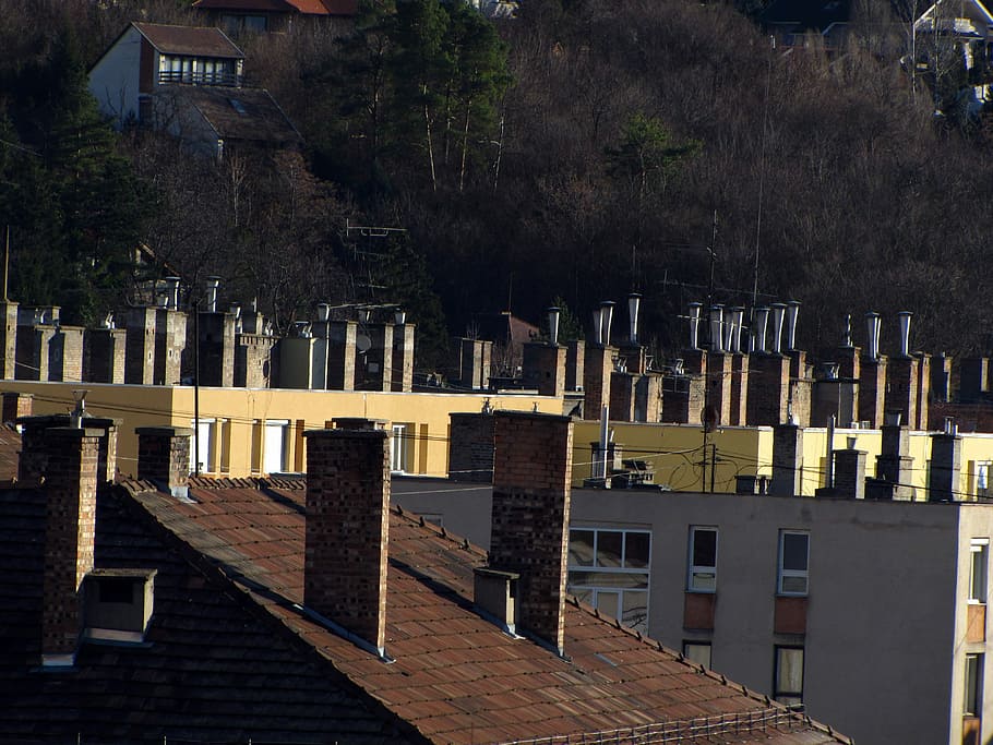 Esztergom, Panel, Chimneys, panellakás, architecture, building exterior HD wallpaper