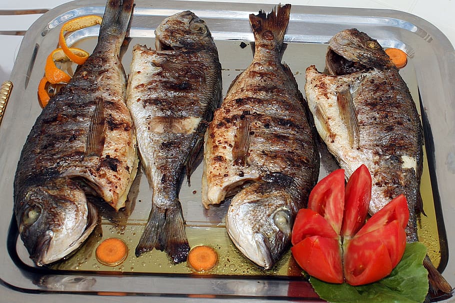 fish dishes, Grilled, Dinner, grilled fish, grilling, fried HD wallpaper