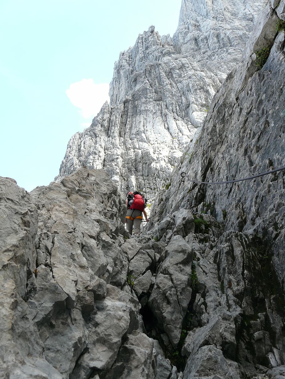 Stone, Gutter, Rock, Climbing, Hike, stone gutter, mountaineer HD wallpaper
