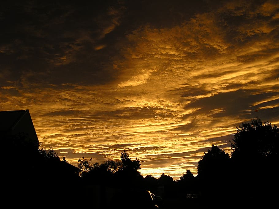 dusk, twilight, clouds, illuminated, sky, sunset, nature, natural HD wallpaper