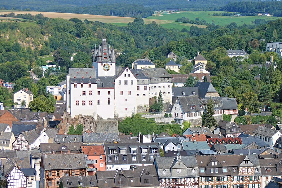 diez, castle, lahn, the lahn valley, fachwerkhäuser, germany, HD wallpaper