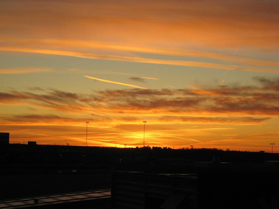 Dusk, Sunset, Golden Light, no people, silhouette, sky, cloud - sky HD wallpaper