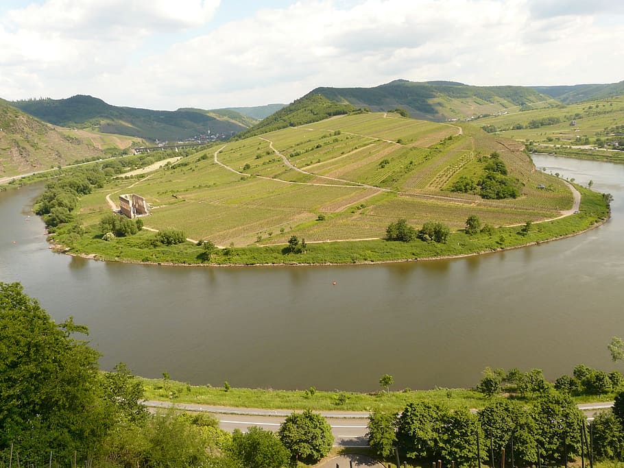 Bend, Mosel, Bremm, Sachsen, River, river loop, meander, nature HD wallpaper