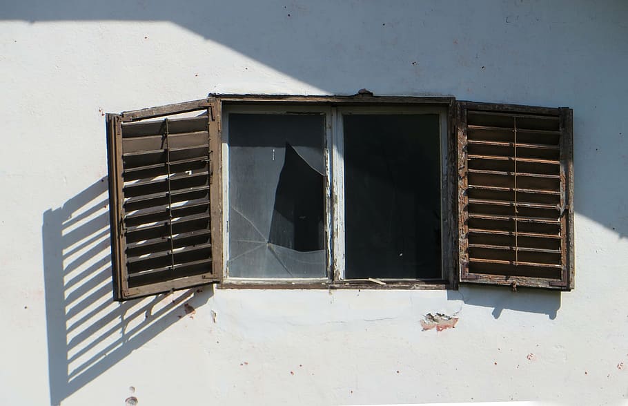 ruin, window, old, destroyed, shutter, window pane, glass, decay HD wallpaper