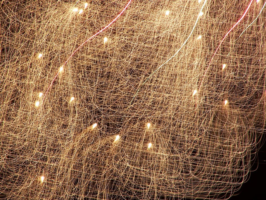steel wool photography, firework, night, light, dark, bonfire HD wallpaper
