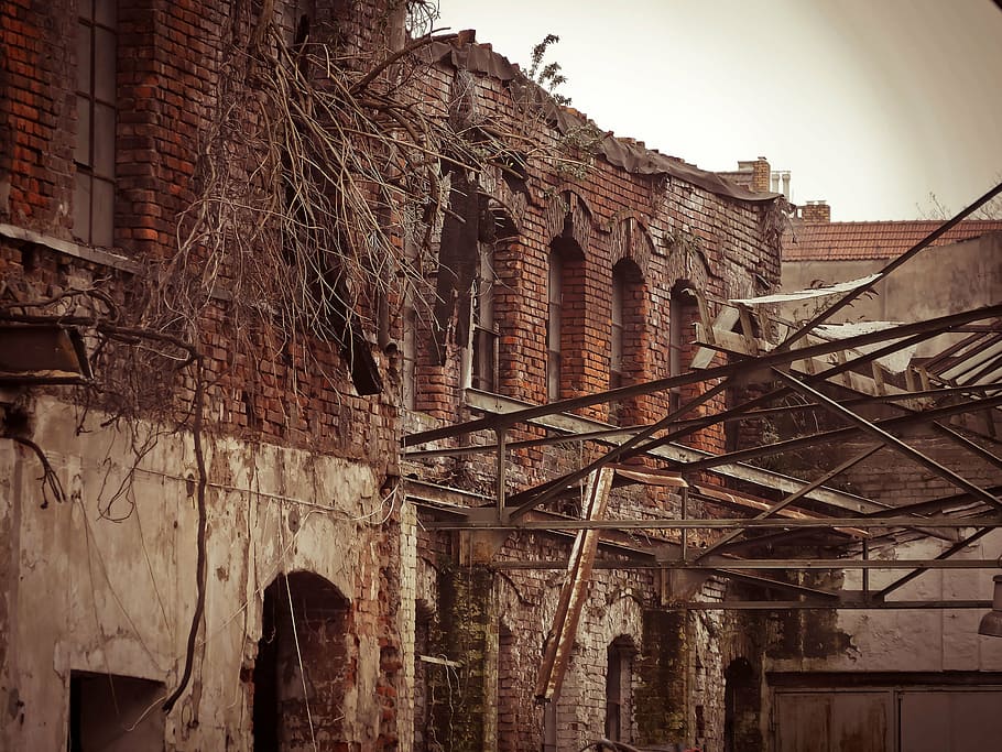 ruin building, factory, demolition, leave, destruction, destroyed HD wallpaper