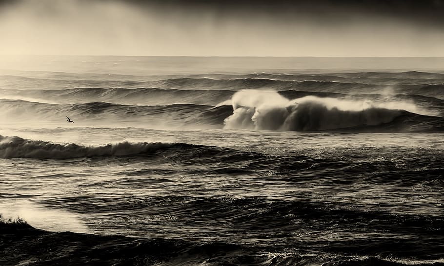 ocean waves explosion, sea, sunset, sunrise, rough seas, nature HD wallpaper