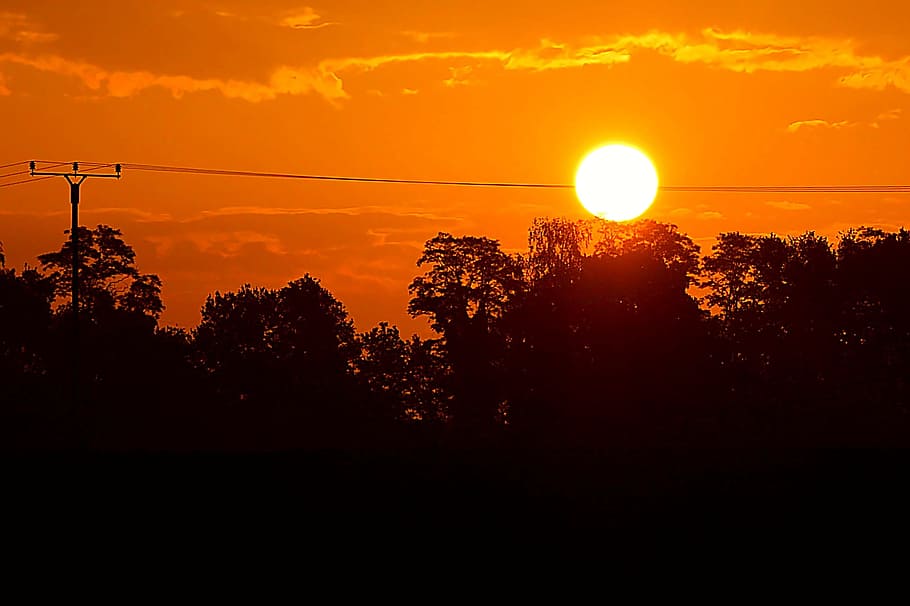 sunset, landscape, sky, evening, nature, landscapes, abendstimmung HD wallpaper
