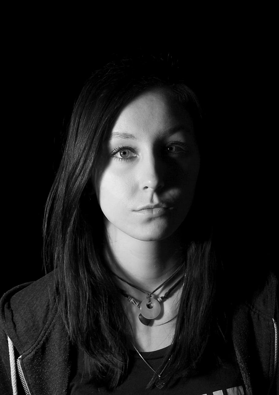 black, face, lights, portrait, headshot, looking at camera HD wallpaper