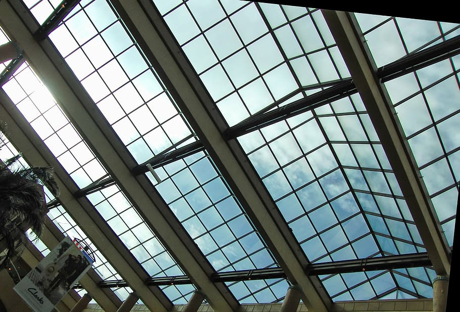 clear glass ceiling, skylight, window, modern, home, interior HD wallpaper