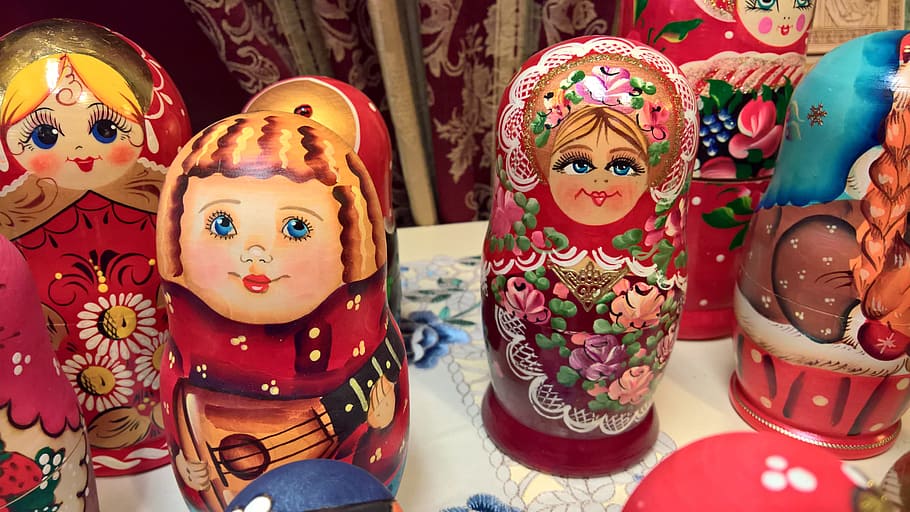 Matryoshka, Culture, Alaska, Russia, doll, retail, multi colored, HD wallpaper