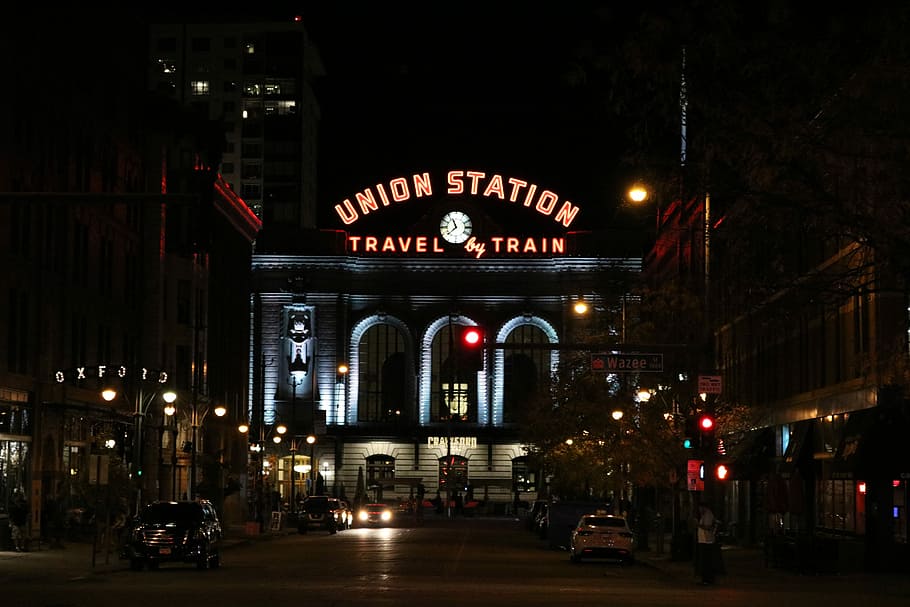 Union Station Travel by Train signage, Union Station Travel by Train building, HD wallpaper
