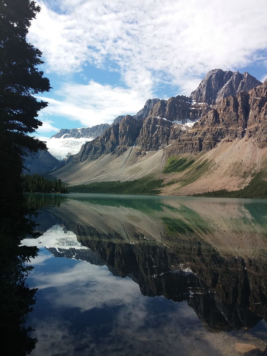 lake, banff, canada, reflection, cloud - sky, water, mountain HD wallpaper