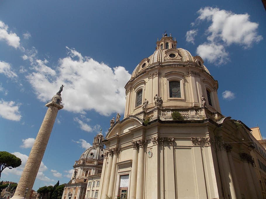 church, rome, old, forum romanum, landmark, architecture, building exterior, HD wallpaper