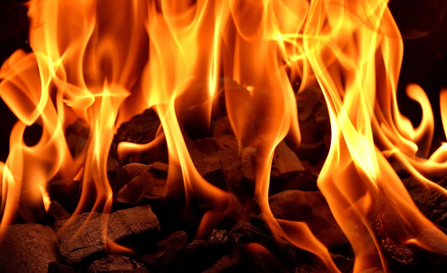 closeup photography of fire digital wallpaper, flame, carbon HD wallpaper